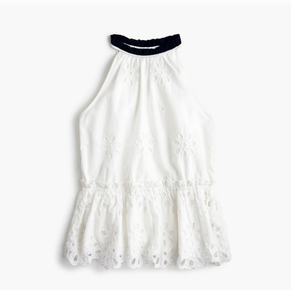 J Crew sleeveless eyelet peplum blouse size small - Picture 3 of 16